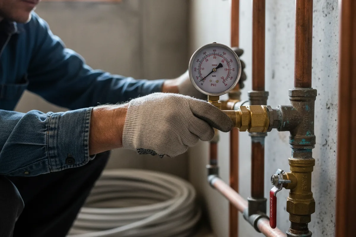 Pressure testing a repaired line during Water Line Repair in Forreston